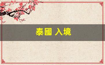 泰國 入境(泰國入境需要什么手續(xù)和證件)